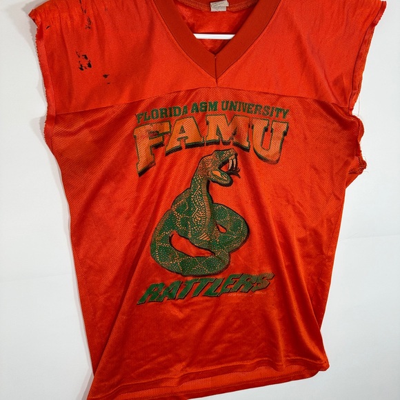Vintage Famu Rattlers Florida A&M Football Jersey Sz XS Orange Russell Rare READ - Picture 6 of 16